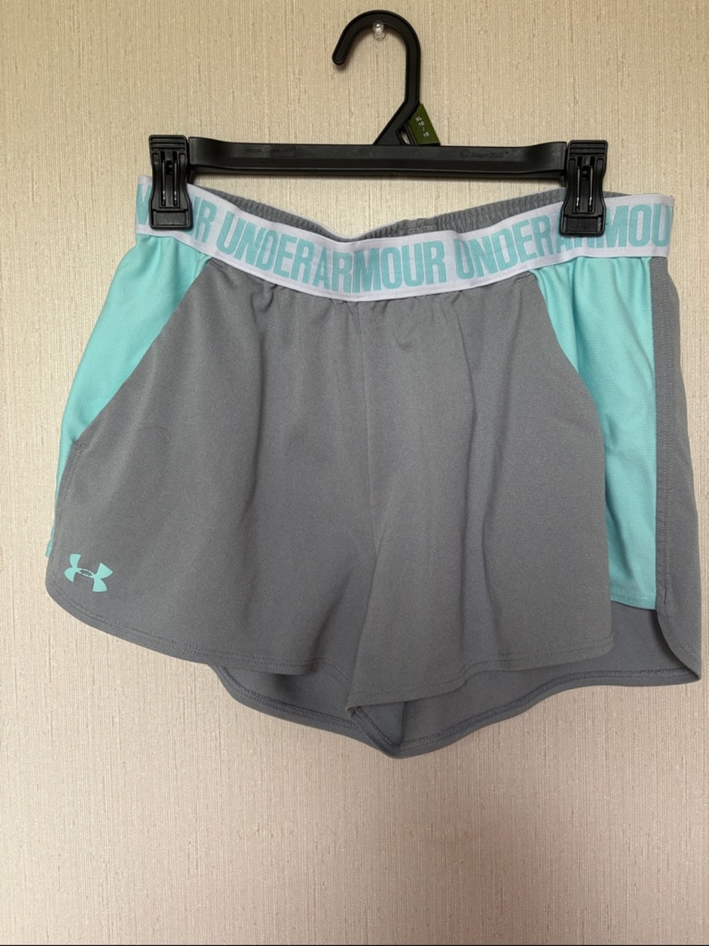 Under Armour Women’s Grey and Aqua Athletic Shorts